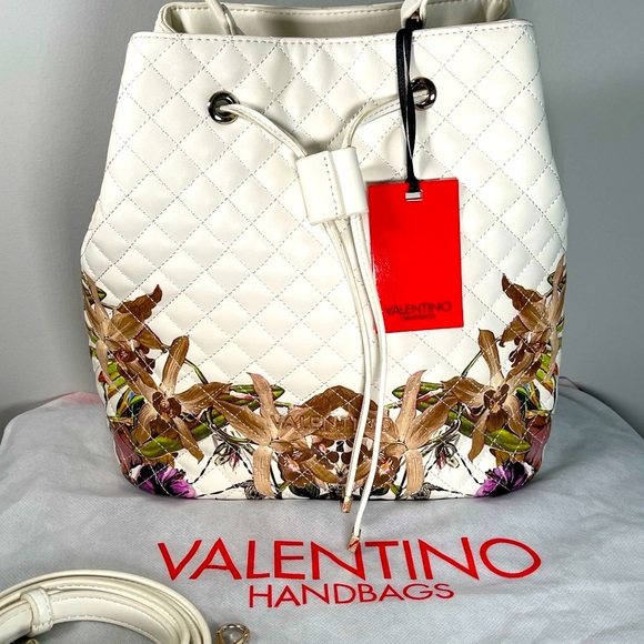 Valentino Handbags - VALENTINO BY MARIO VALENTINO (NEW!) - Leather Floral Shoulder Bucket Bag